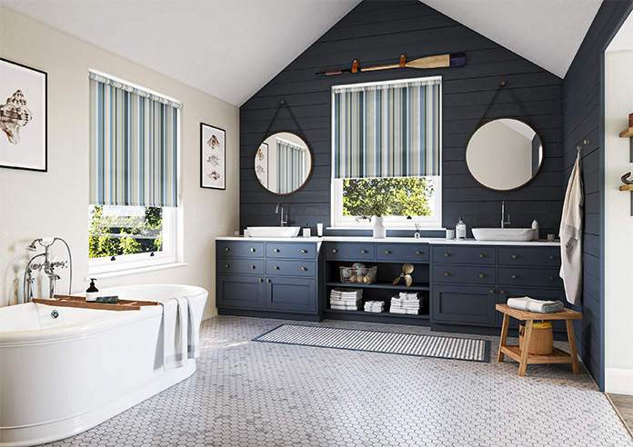 Riviera Stripe, Azure - Twist&Fit Roller Blind - Image 7
